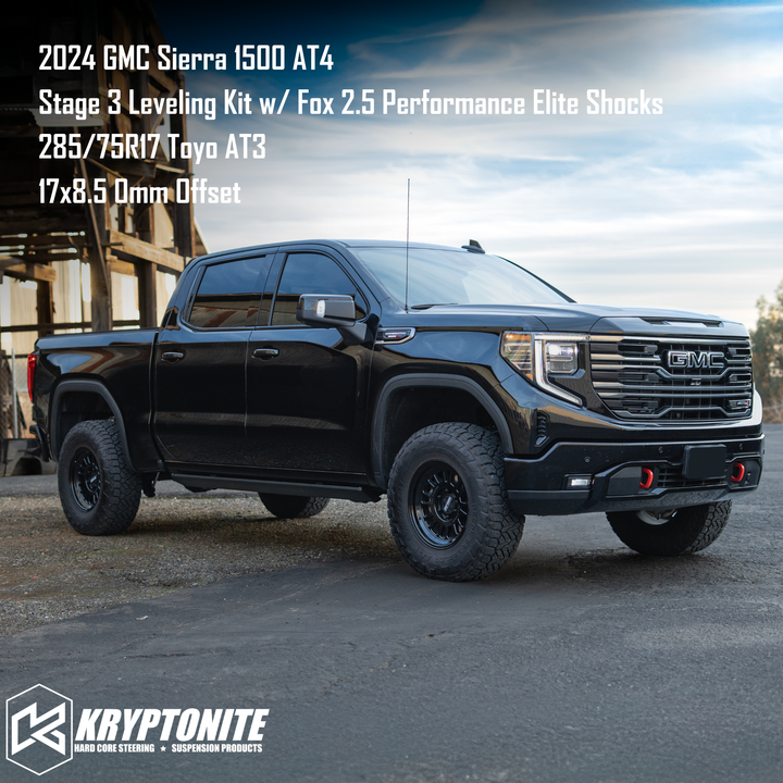Kryptonite Stage 3 Leveling Kit with Fox 2.5 Performance Elite Shocks for 2019+ Chevy/GMC 1500
