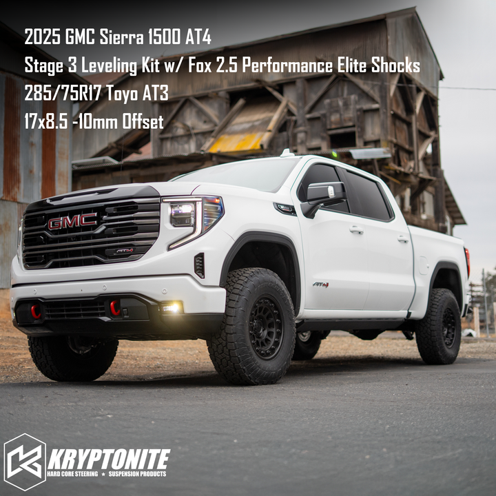 Kryptonite Stage 3 Leveling Kit with Fox 2.5 Performance Elite Shocks for 2019+ Chevy/GMC 1500