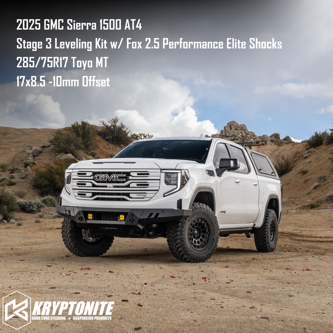 Kryptonite Stage 3 Leveling Kit with Fox 2.5 Performance Elite Shocks for 2019+ Chevy/GMC 1500