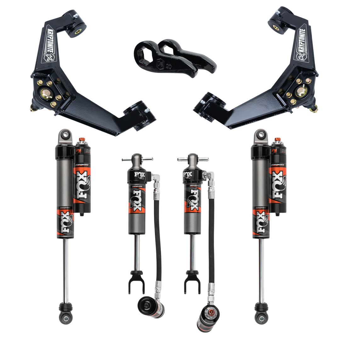 Kryptonite Stage 3 Leveling Kit with Fox 2.5 Performance Elite Shocks for 2020-2026 Chevy/GMC 2500HD/3500HD