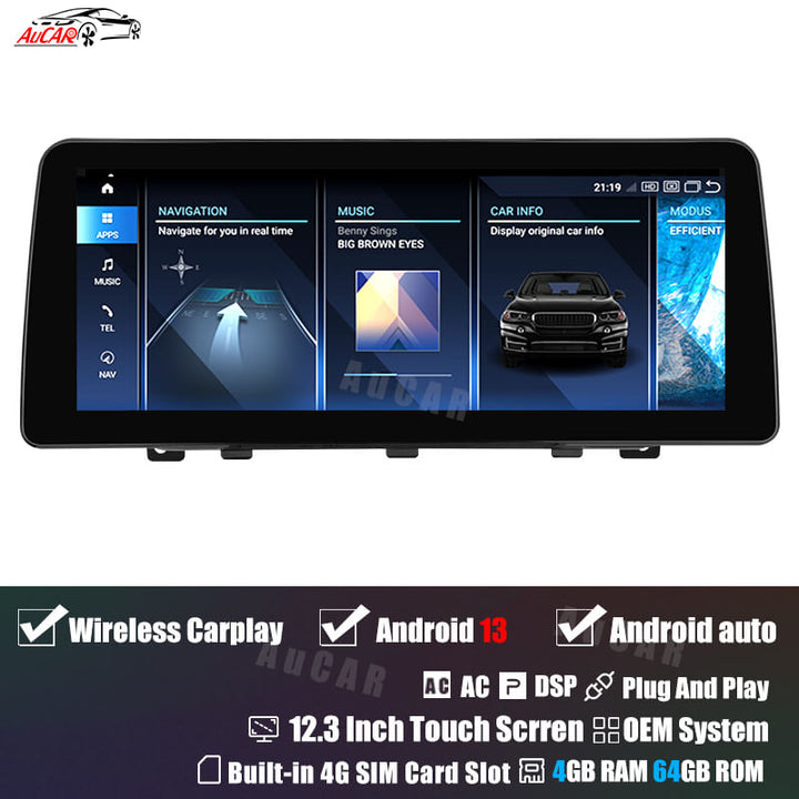 AuCar Android 13 10.25 / 12.3 Screen Size Car Radio GPS Navigation For BMW X1 E84 Car Multimedia Stereo Player Car Video