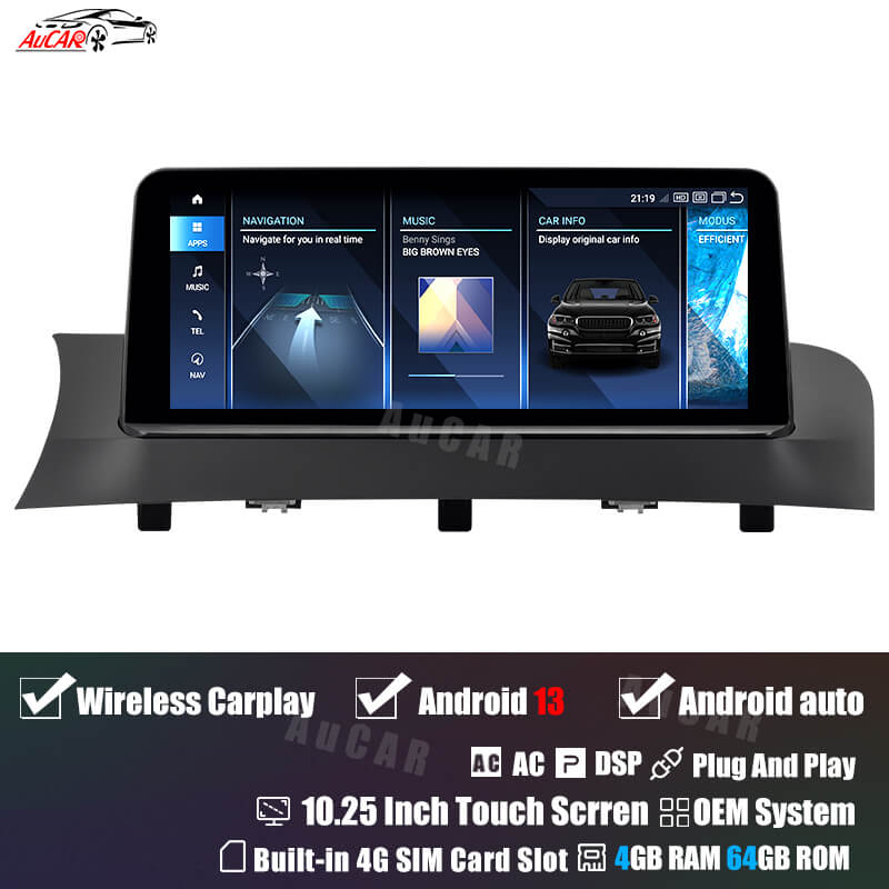 AuCar Android 13 10.25 / 8.8 Screen Size Car Radio GPS Navigation For BMW X3 F25 Car Multimedia Stereo Player Car Video