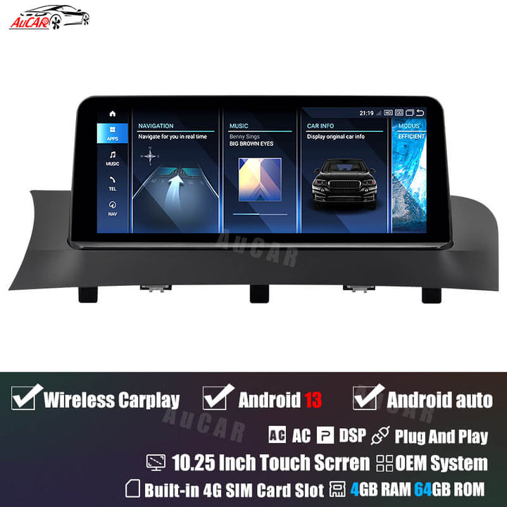 AuCar Android 13 10.25 / 8.8 Screen Size Car Radio GPS Navigation For BMW X3 F25 Car Multimedia Stereo Player Car Video