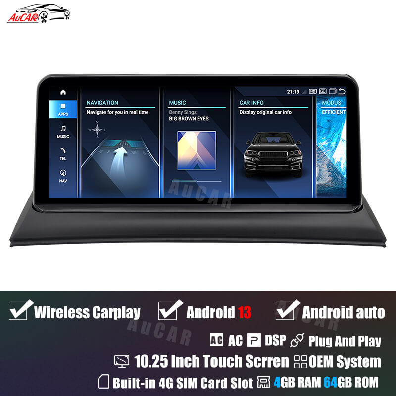 AuCar Android 13 10.25" Car Radio GPS Navigation For BMW X3 E83 2004-2010 Car Multimedia Stereo Player Car Video