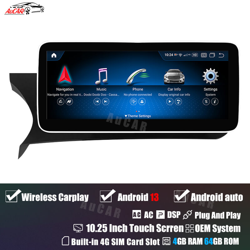 AuCAR Android 13 10.25/12.3 Head Unit Car Video For Mercedes-Benz C-Class GNT 4.5 Car Multimedia Player GPS Navi Audio Radio Stereo Head Unit