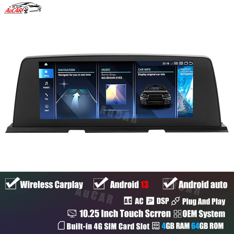 AuCar Android 13 10.25" Car Radio GPS Navigation For BMW 6 Series F06 F12 F13 2010-2017 Car Multimedia Stereo Player Car Video