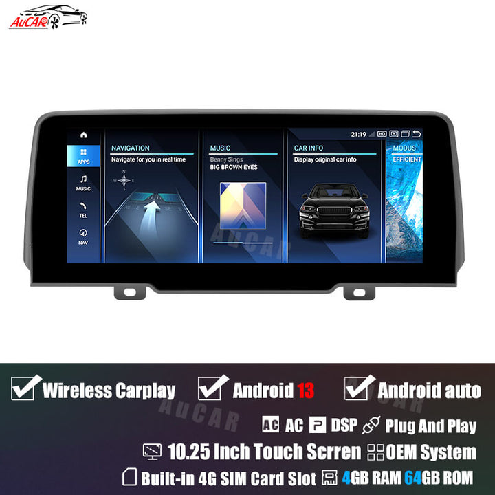 AuCar Android 13 10.25" Car Radio GPS Navigation For BMW X3/X4 G01/G02 2018-2020 Car Multimedia Stereo Player Car Video