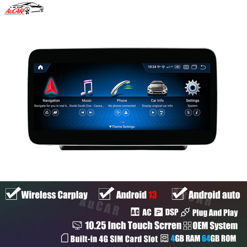 AuCAR Android 13 10.25/12.3 Head Unit Car Video For Mercedes-Benz E-Class Coupet W207 C207 A207 Car Multimedia Player GPS Navi Audio Radio Stereo Head Unit