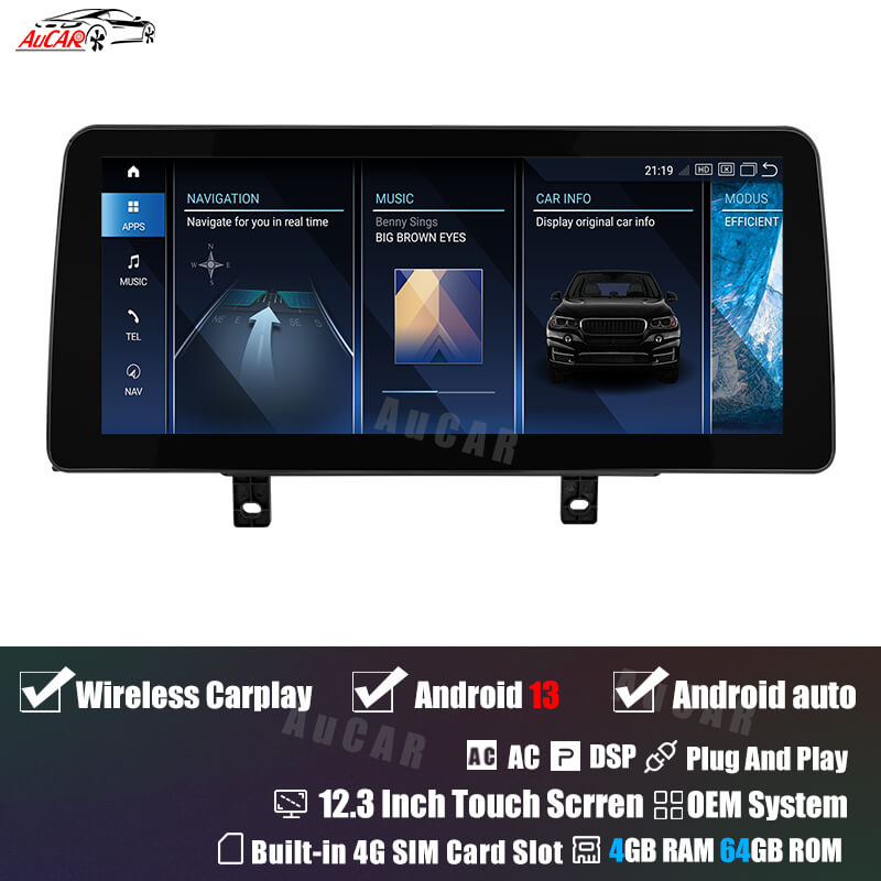 AuCar Android 13 12.3" Car Radio GPS Navigation For BMW 3/4 Series F32 F33/F36 2013-2020 Car Multimedia Stereo Player Car Video