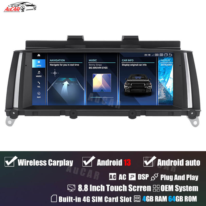 AuCar Android 13 10.25 / 8.8 Screen Size Car Radio GPS Navigation For BMW X3 F25 Car Multimedia Stereo Player Car Video