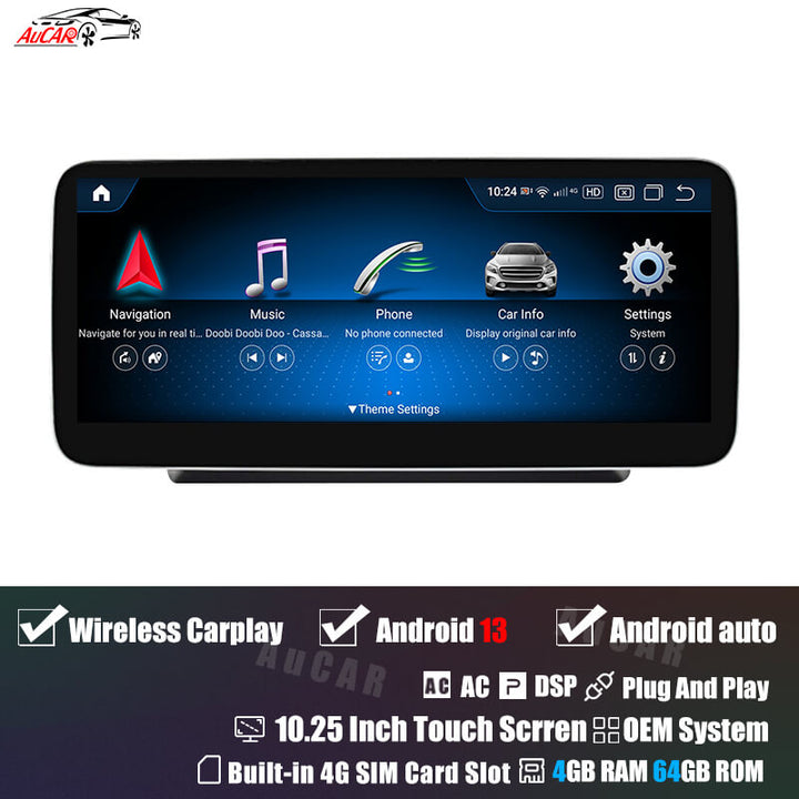 AuCAR Android 13 12.3/10.25 Screen Size Head Unit Car Video For Mercedes Benz B Class W246 Car Multimedia Player GPS Navi Audio Radio Stereo Head Unit