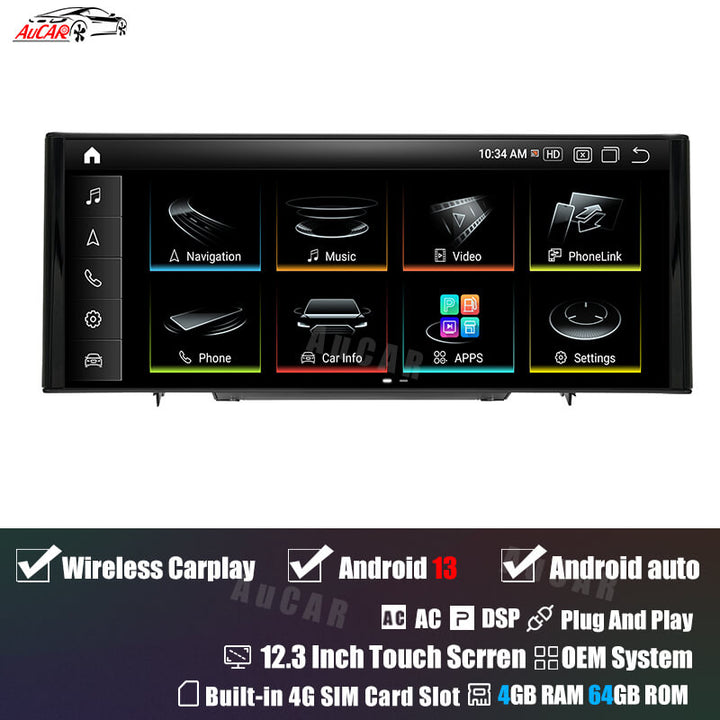 AuCar Android 13 12.3" Car Radio GPS Navigation For Audi A1 2012-2018 Car Multimedia Stereo Player Car Video