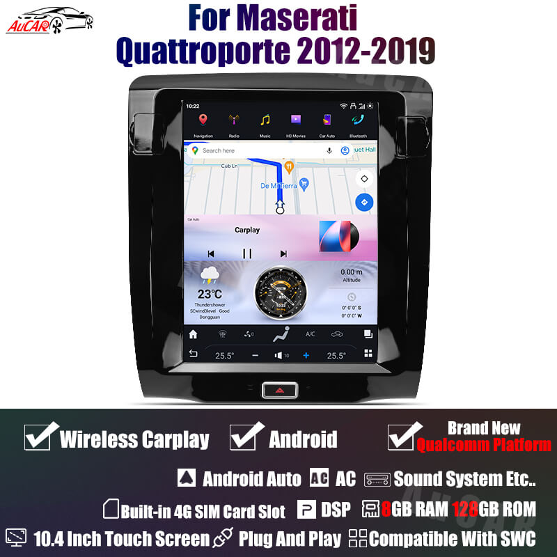 AuCar Tesla Android 10.4" Car Radio GPS Navigation For Maserati Quattroporte 2012-2019 Car Multimedia Stereo Player Car Video