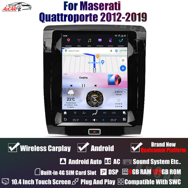 AuCar Tesla Android 10.4" Car Radio GPS Navigation For Maserati Quattroporte 2012-2019 Car Multimedia Stereo Player Car Video