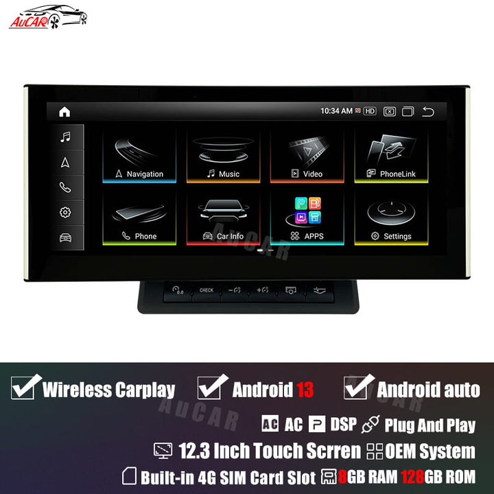 AuCar Android 13 12.3" Car Radio GPS Navigation For Audi A6 2005-2011 Car Multimedia Stereo Player Car Video