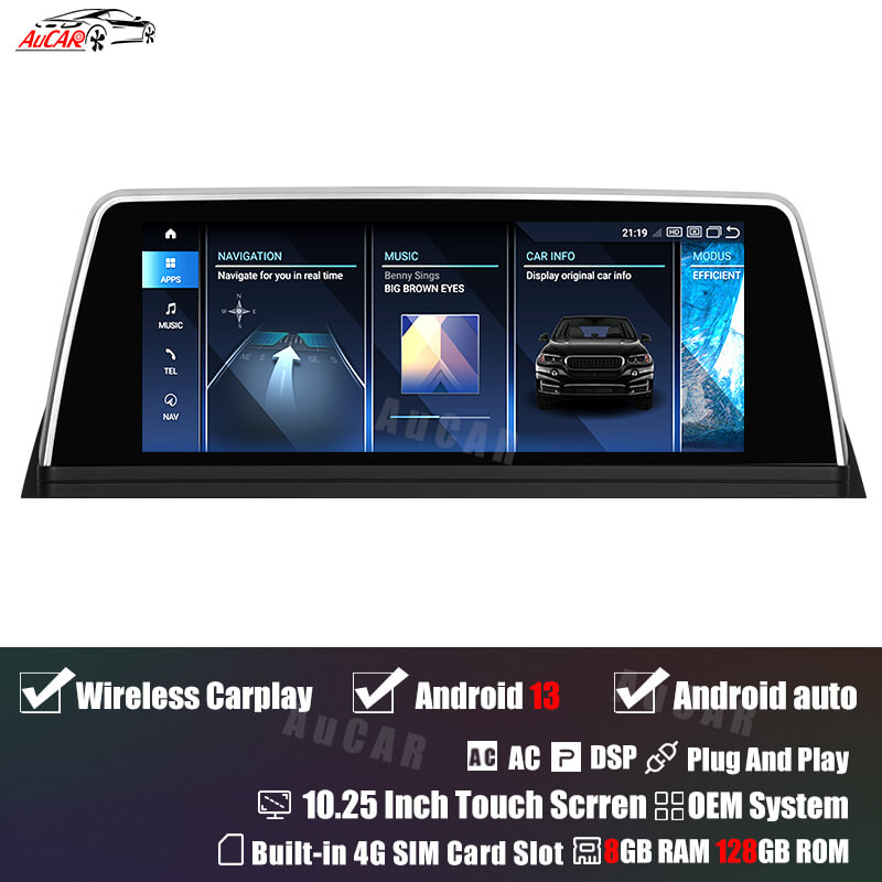 AuCar Android 13 10.25 / 8.8 Screen Size Car Radio GPS Navigation For BMW 7 Series E65 E66 2005-2009 Car Multimedia Stereo Player Car Video