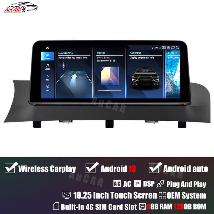 AuCar Android 13 10.25 / 8.8 Screen Size Car Radio GPS Navigation For BMW X3 F25 Car Multimedia Stereo Player Car Video