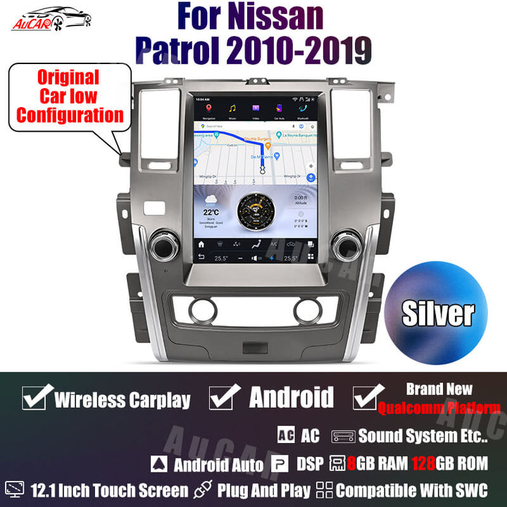 AuCar Android 13 12.1" Car Radio GPS Navigation For Nissan Patrol 2010-2019 Car Multimedia Stereo Player Car Video