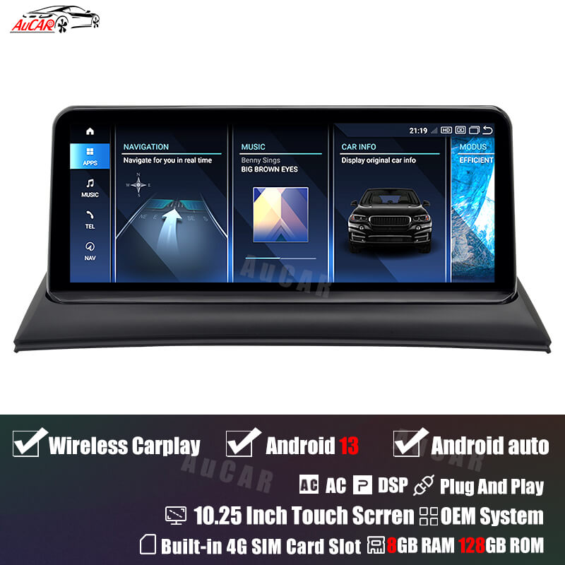 AuCar Android 13 10.25" Car Radio GPS Navigation For BMW X3 E83 2004-2010 Car Multimedia Stereo Player Car Video