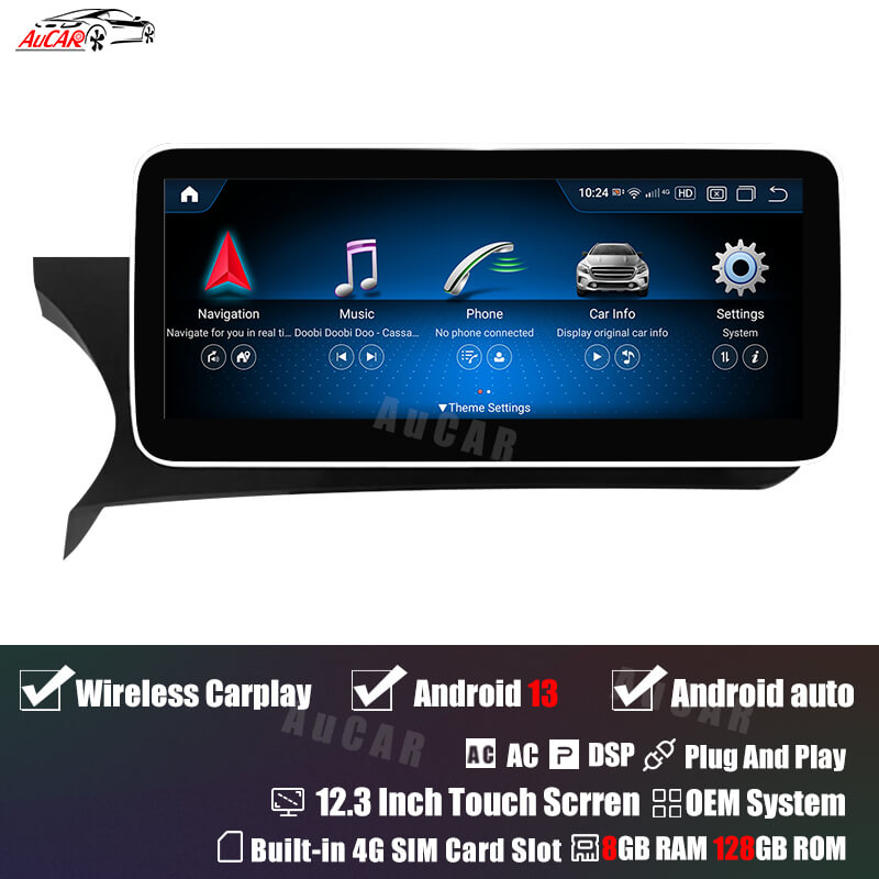 AuCAR Android 13 10.25/12.3 Head Unit Car Video For Mercedes-Benz C-Class GNT 4.5 Car Multimedia Player GPS Navi Audio Radio Stereo Head Unit