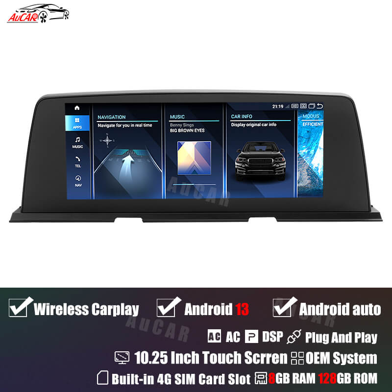 AuCar Android 13 10.25" Car Radio GPS Navigation For BMW 6 Series F06 F12 F13 2010-2017 Car Multimedia Stereo Player Car Video