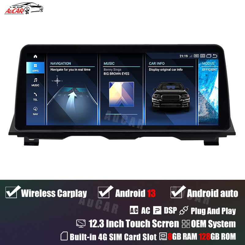 AuCar Android 13 Car Radio GPS Navigation For BMW 5 Series F11 F12 F13 Car Multimedia Stereo Player Car Video