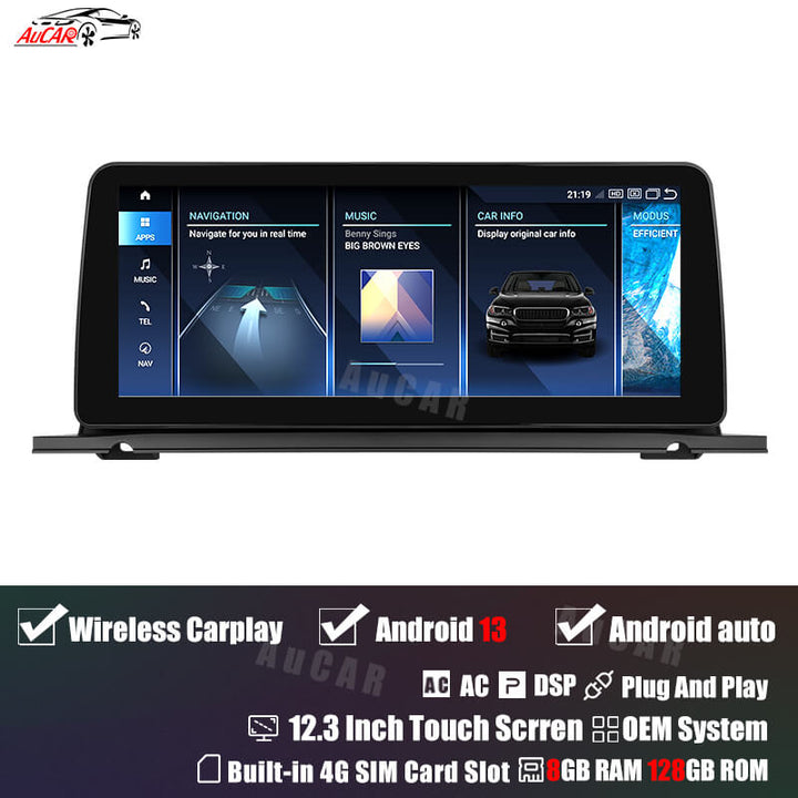 AuCar Android 13 Car Radio GPS Navigation For BMW 5 Series F07 GT 2011-2017 Car Multimedia Stereo Player Car Video