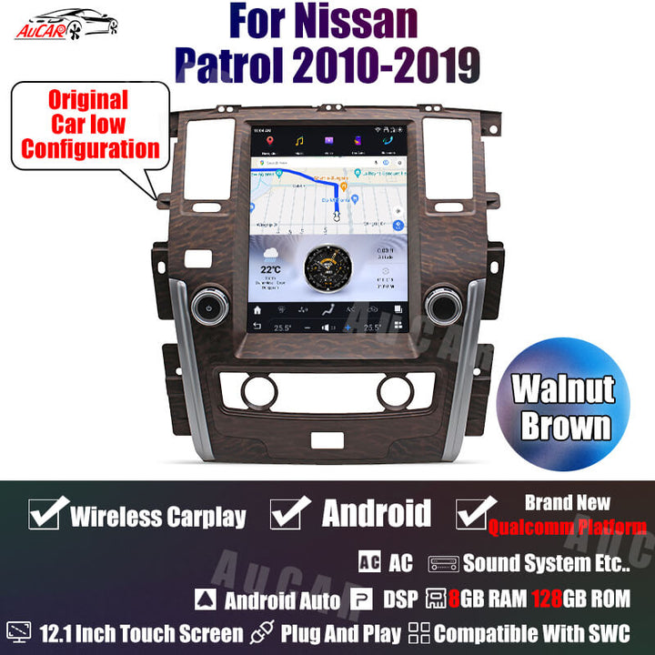 AuCar Android 13 12.1" Car Radio GPS Navigation For Nissan Patrol 2010-2019 Car Multimedia Stereo Player Car Video