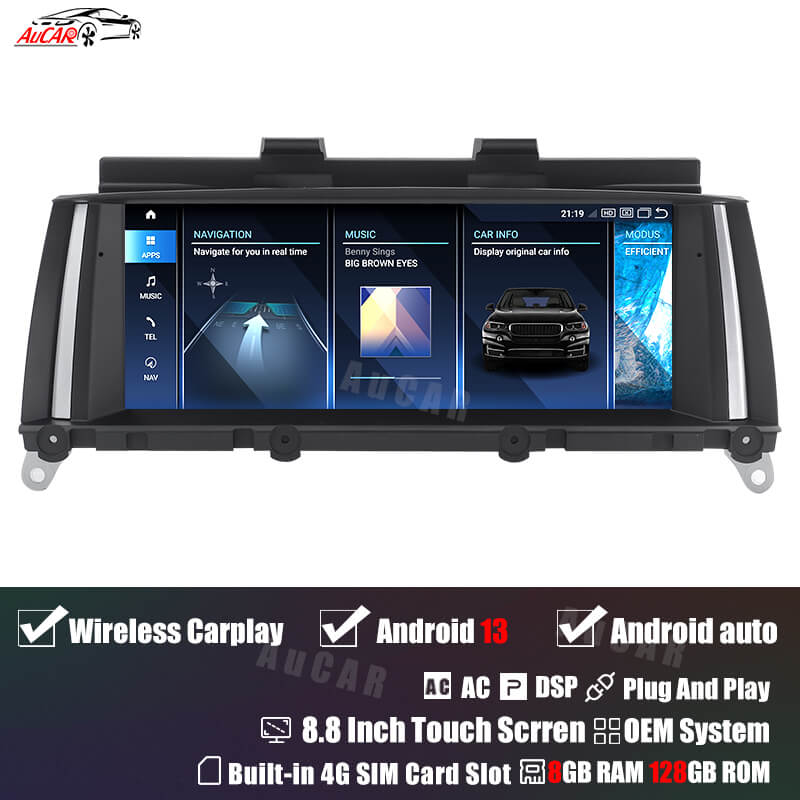 AuCar Android 13 10.25 / 8.8 Screen Size Car Radio GPS Navigation For BMW X3 F25 Car Multimedia Stereo Player Car Video