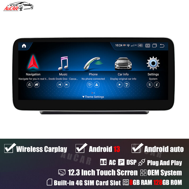 AuCAR Android 13 10.25/12.3 Head Unit Car Video For Mercedes-Benz CLS-Class-GTN 5.0 Car Multimedia Player GPS Navi Audio Radio Stereo Head Unit