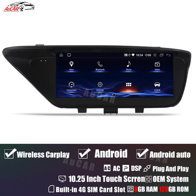 AUCAR Tesla Android 13 10.25" Car Radio GPS Navigation For Lexus ES 2013-2018 Car Multimedia Stereo Player Car Video