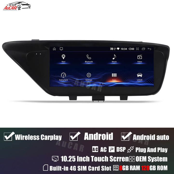 AUCAR Tesla Android 13 10.25" Car Radio GPS Navigation For Lexus ES 2013-2018 Car Multimedia Stereo Player Car Video