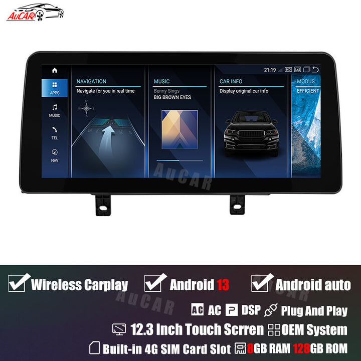AuCar Android 13 12.3" Car Radio GPS Navigation For BMW 3/4 Series F32 F33/F36 2013-2020 Car Multimedia Stereo Player Car Video