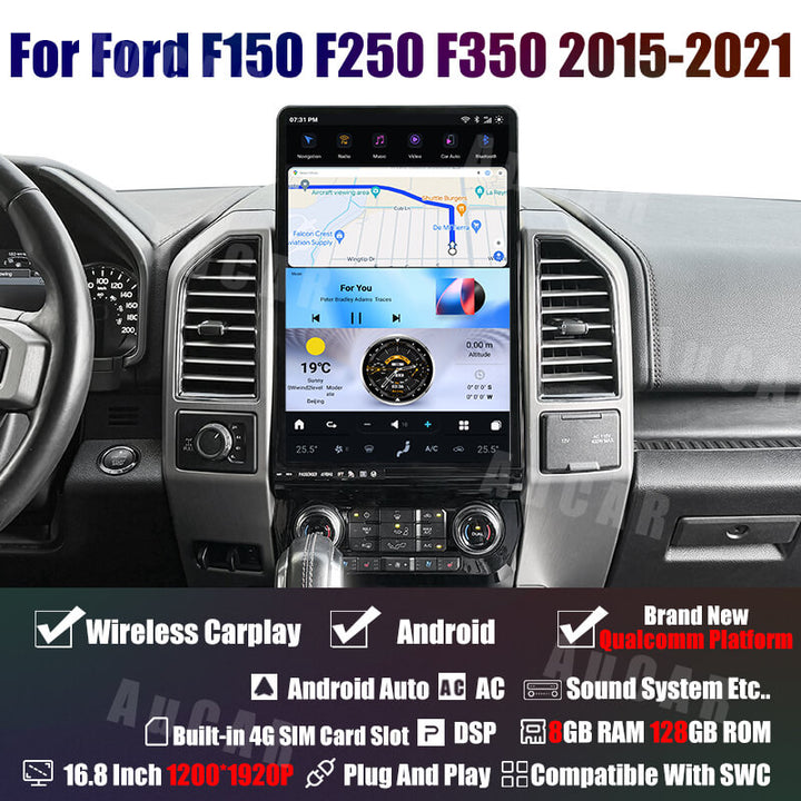 AuCar Tesla Android 17" Car Radio GPS Navigation For Ford F150 F250 F350 Raptor 2015-2021