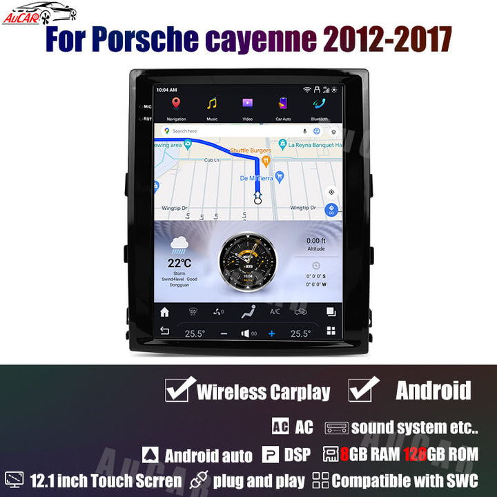 AuCar Tesla Android 12.1" Car Radio GPS Navigation For Porsche Cayenne 2012-2017 Car Multimedia Stereo Player Car Video