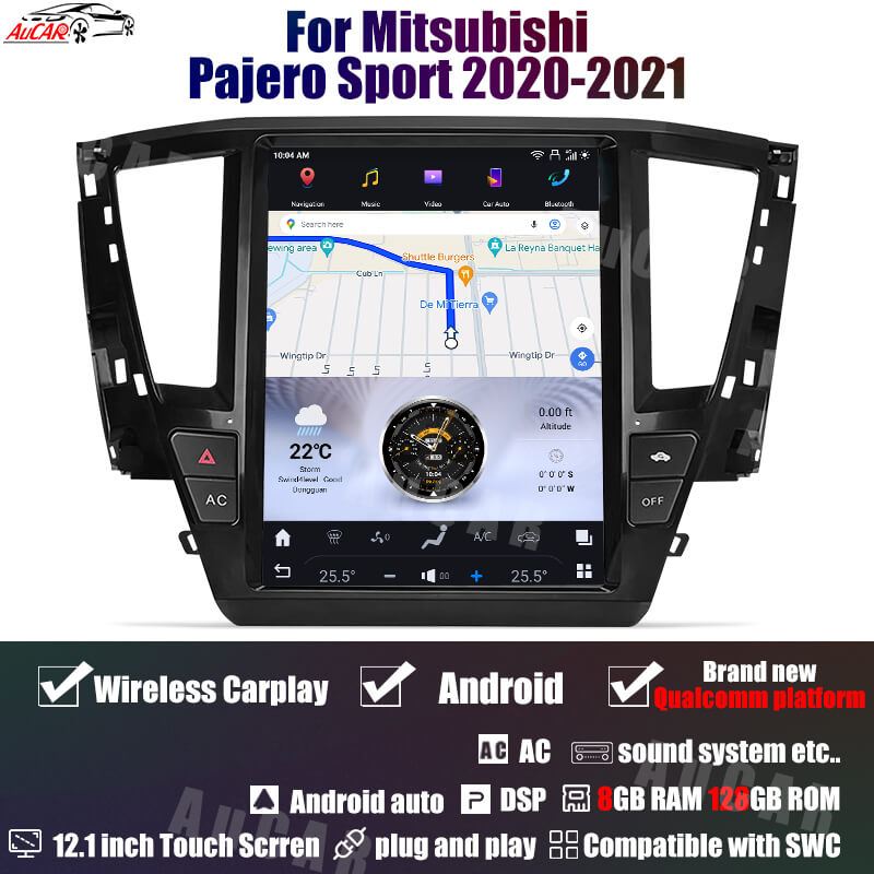 AuCar Android 12.1" Car Radio GPS Navigation For Mitsubishi Pajero Sport 2020-2021 Car Multimedia Stereo Player Car Video