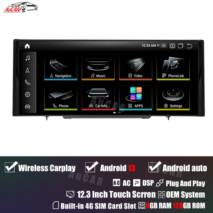AuCar Android 13 12.3" Car Radio GPS Navigation For Audi A1 2012-2018 Car Multimedia Stereo Player Car Video