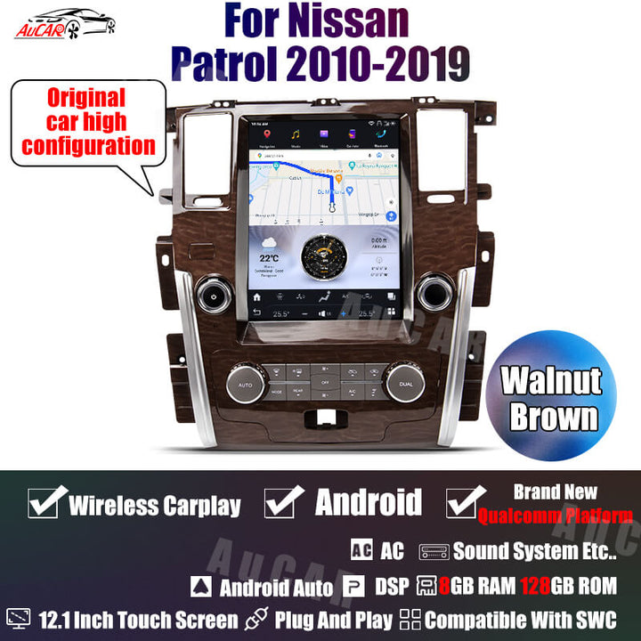 AuCar Android 13 12.1" Car Radio GPS Navigation For Nissan Patrol 2010-2019 Car Multimedia Stereo Player Car Video