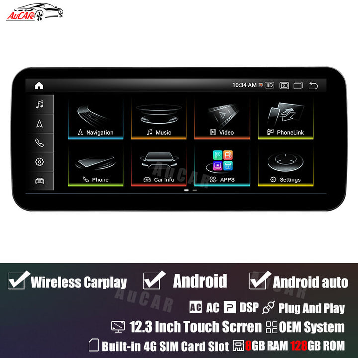AuCar Android 12.3" Car Radio GPS Navigation For Audi Q5 2009- 2017 Car Multimedia Stereo Player Car Video