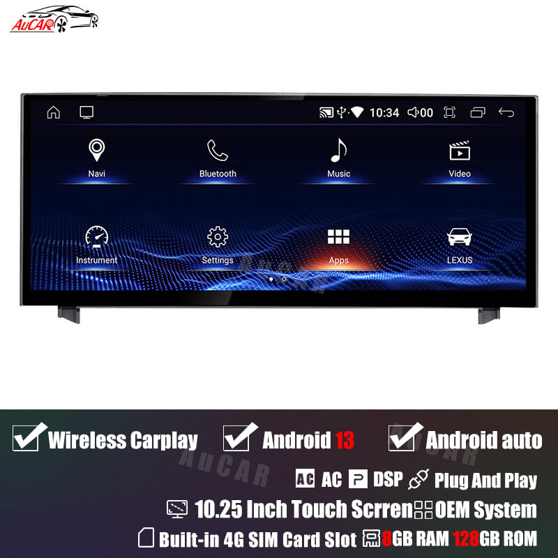 AuCar 10.25" Android Car Radio GPS Navigation For Lexus IS RC 2013-2017