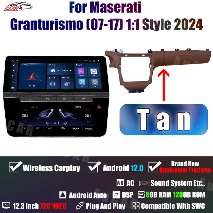 AuCar Tesla Android 12 12.3" Car Radio GPS Navigation For Maserati Granturismo (07-17) 1:1 Style 2024 Car Multimedia Stereo Player Car Video