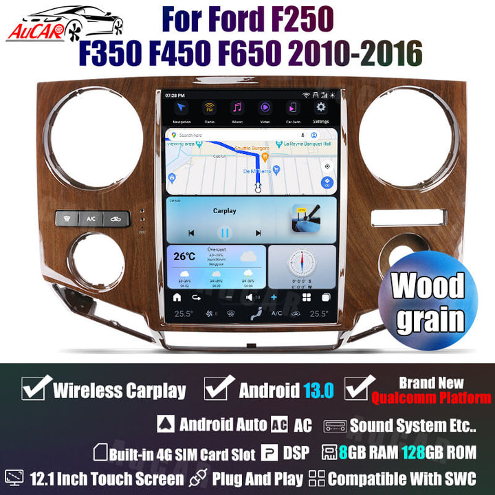 AuCar Tesla Android 12.1" Car Radio GPS Navigation For Ford F250 F350 F450 F650 2010-2016 NOSYNC
