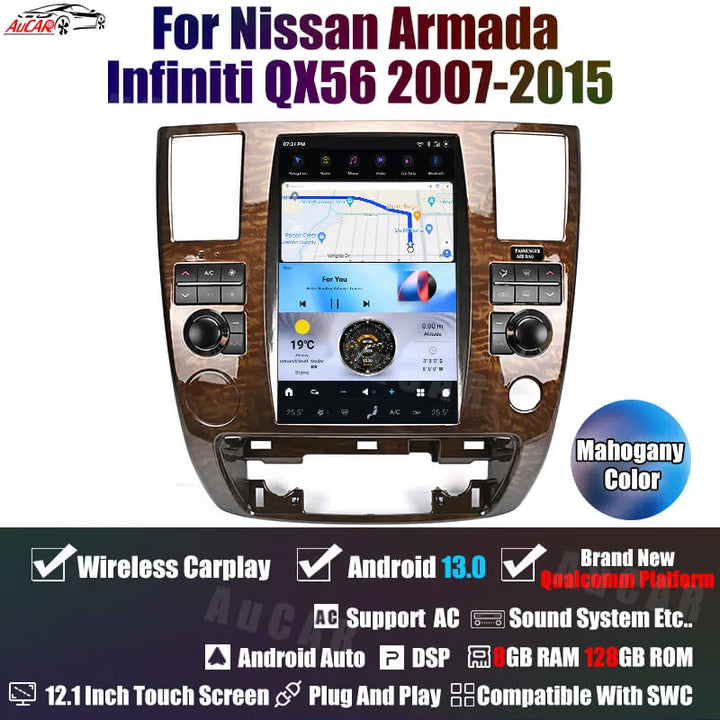 AuCar Android 12.1" Car Radio GPS Navigation For Nissan Armada Infiniti QX56 2007-2015 Car Multimedia Stereo Player Car Video