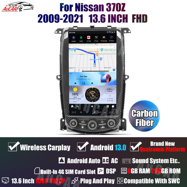 AUCAR Android 13.6“ Tesla Android System Car Radio Multimedia GPS Navigation For Nissan 370Z 2009-2021