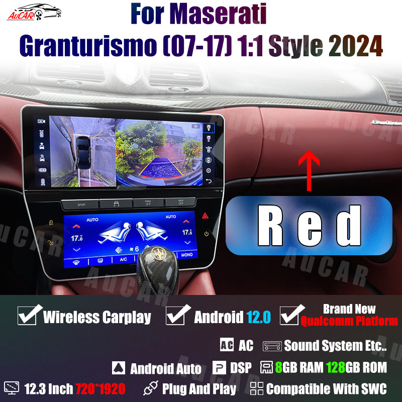 AuCar Tesla Android 12 12.3" Car Radio GPS Navigation For Maserati Granturismo (07-17) 1:1 Style 2024 Car Multimedia Stereo Player Car Video