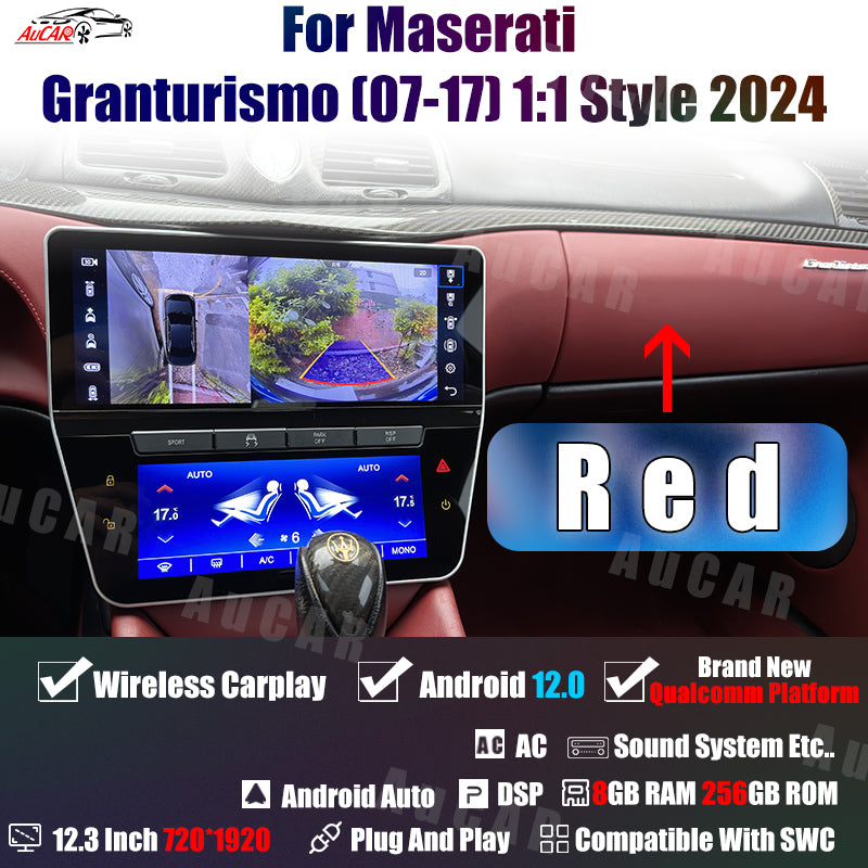 AuCar Tesla Android 12 12.3" Car Radio GPS Navigation For Maserati Granturismo (07-17) 1:1 Style 2024 Car Multimedia Stereo Player Car Video