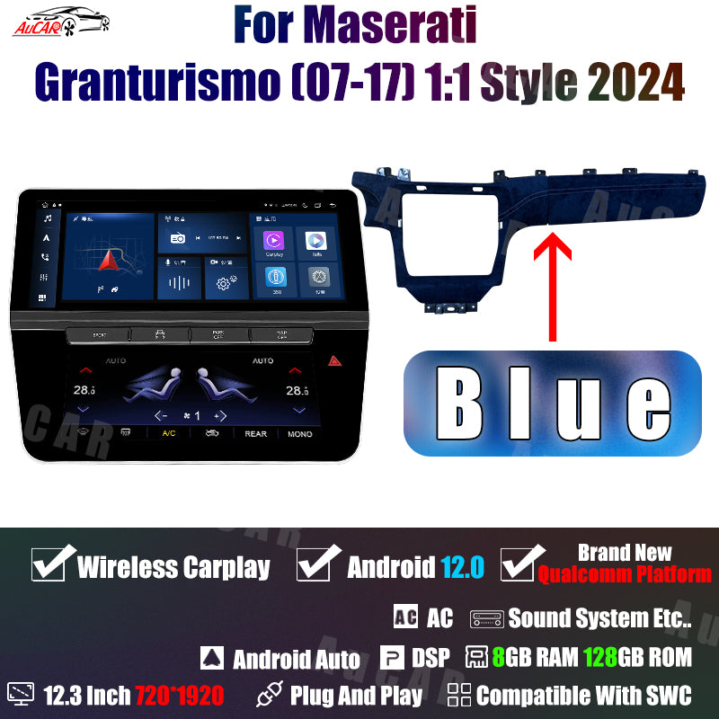 AuCar Tesla Android 12 12.3" Car Radio GPS Navigation For Maserati Granturismo (07-17) 1:1 Style 2024 Car Multimedia Stereo Player Car Video