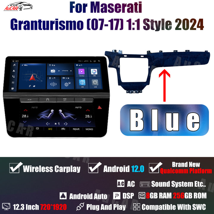AuCar Tesla Android 12 12.3" Car Radio GPS Navigation For Maserati Granturismo (07-17) 1:1 Style 2024 Car Multimedia Stereo Player Car Video