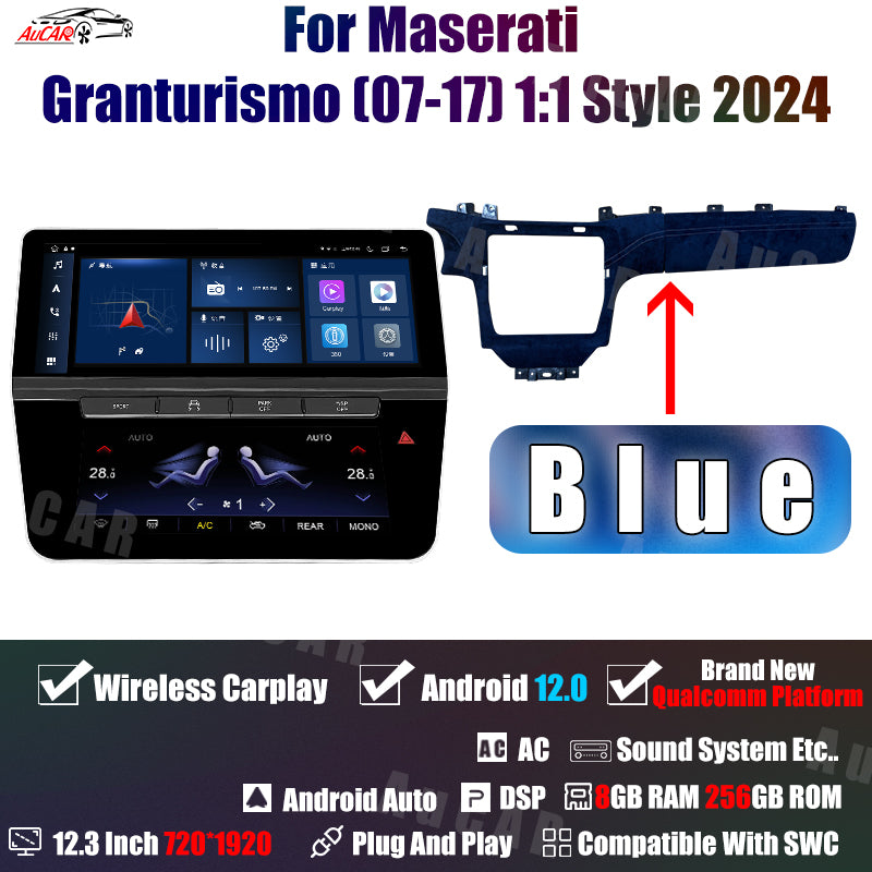 AuCar Tesla Android 12 12.3" Car Radio GPS Navigation For Maserati Granturismo (07-17) 1:1 Style 2024 Car Multimedia Stereo Player Car Video