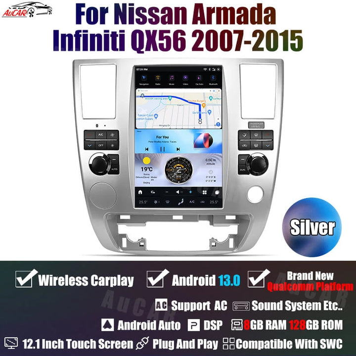 AuCar Android 12.1" Car Radio GPS Navigation For Nissan Armada Infiniti QX56 2007-2015 Car Multimedia Stereo Player Car Video